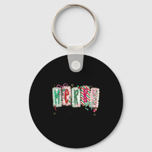 Preppy Coquette Merry Christmas Coquette Bow Girl Keychain