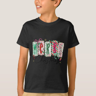 Preppy Coquette Merry Christmas Coquette Bow Girl  T-Shirt