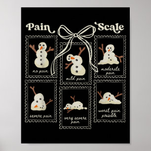 Preppy Coquette Pain Scale Stamps Snowmen Trauma E Poster