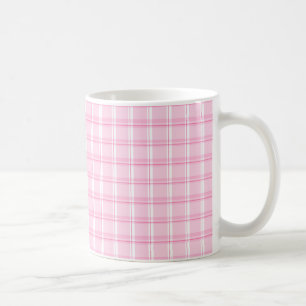 Preppy Cottagecore Pink Plaid Pattern Coffee Mug