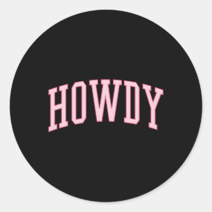 Preppy Cow Varsity K Howdy Classic Round Sticker