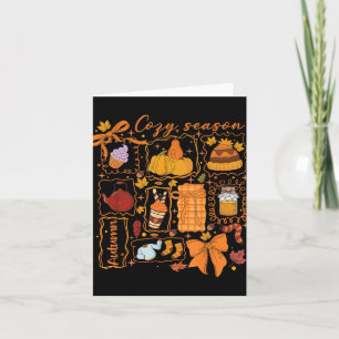 Preppy Cozy Season Fall Vibes Thanksgiving Hallowe Card