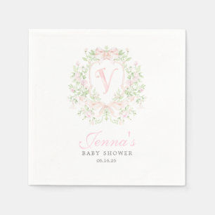 Preppy Crest Baby Shower Invitation Napkin