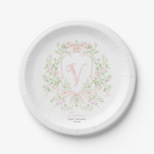 Preppy Crest Baby Shower Invitation Paper Plate