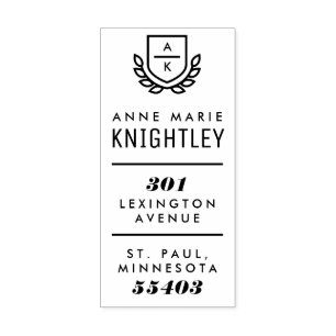 Preppy Crest Monogram Return Address Stamp