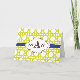 Preppy Customizable monogram stationery card