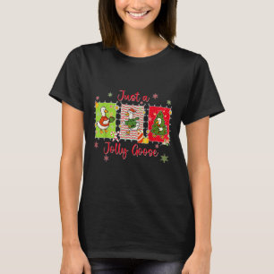 Preppy Cute Just A Jolly Goose Merry Goosemas Chri T-Shirt