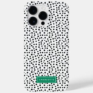 Preppy Dalmatian Dots Print Personalized Case-Mate iPhone 14 Pro Max Case
