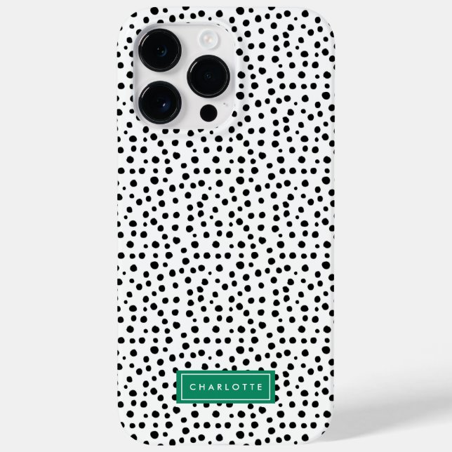Preppy Dalmatian Dots Print Personalized Case-Mate iPhone Case (Back)