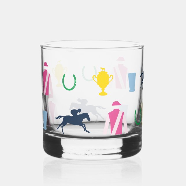 Preppy Derby Icons  Whiskey Glass (Front)