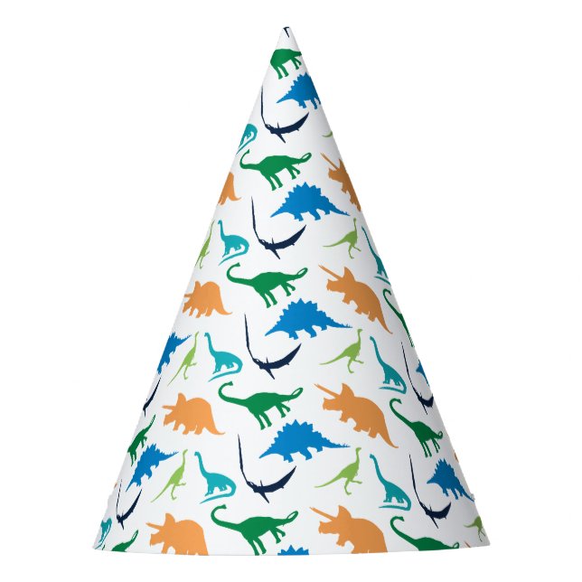 Preppy Dinosaur Birthday Party Hats (Front)