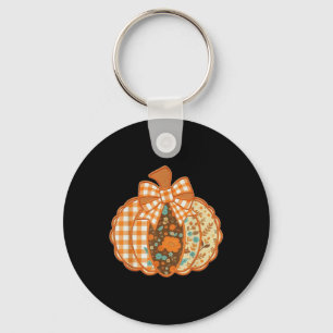 Preppy Ditsy Floral Pumpkin Shirt Chequered Trendy Keychain