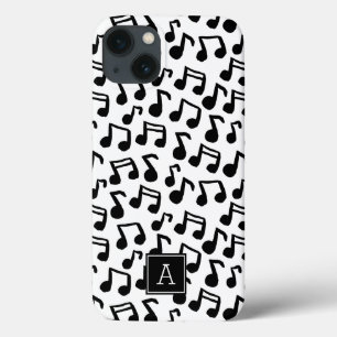 Preppy Doodle Music notes Monogram Personalized iPhone 13 Case