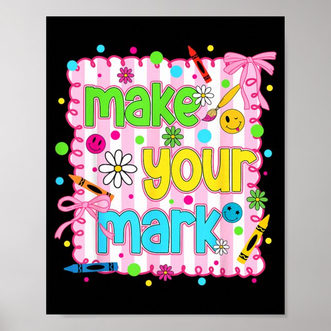 Preppy Dot Day Make Mark Bow Colourful Polka Dot Poster (Front)