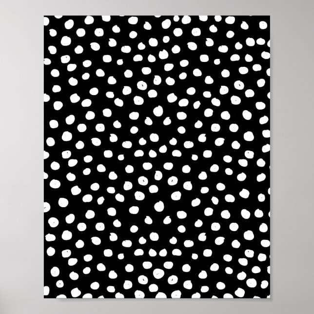 Preppy Dots Modern Black White Animal Print Spots (Front)