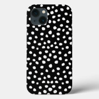 Preppy Dots Modern Black White Animal Print Spots