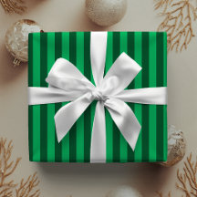 Preppy Emerald Green Stripes Classic Christmas