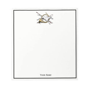 Preppy Equestrian Horse Jumping Through Horn Colou Notepad