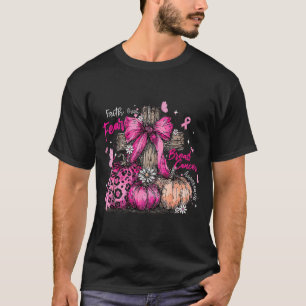 Preppy Faith Over Fear Coquette Bow Christian Cros T-Shirt