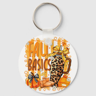 Preppy Fall Basics Coquette Bow Pumpkin Autumn Wom Keychain