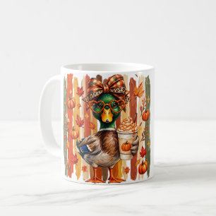 Preppy Fall Mallard Duck Coquette Autumn Pumpkin Coffee Mug