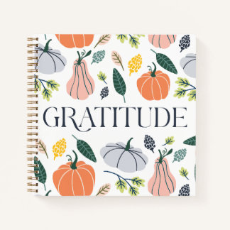 Preppy Fall Pumpkin Gratitude Journal Notebook