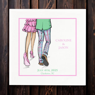 Preppy Fashion Couple Shower Wedding  Napkin