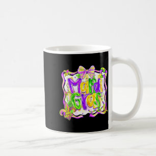 Preppy fat tuesday mardi gras coquette bow kids coffee mug