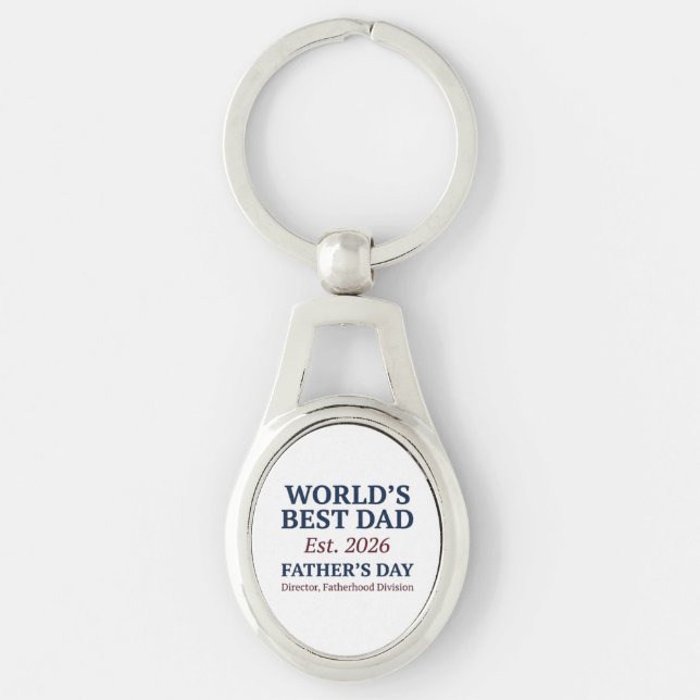 Preppy Father's Day Keychain - Argyle Plaid (Front)