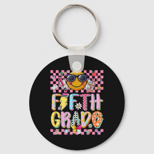 Preppy Fifth Grade Teacher First Day Of School 5th Keychain