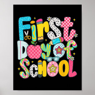 Preppy First Day Of School Back To School Teacher Poster