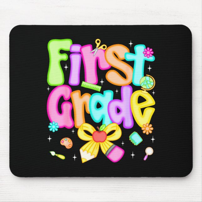 Preppy first grade back to school 1st grade mouse pad (Front)