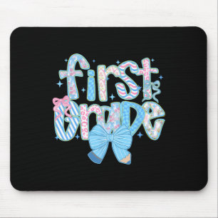 Preppy First Grade Back To School Floral Teachers  Mouse Pad