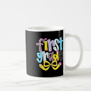 Preppy First Grade Retro Chequered Teacher Back To Coffee Mug