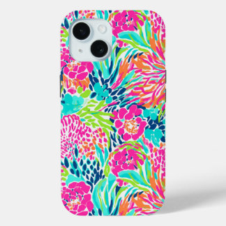 Preppy Floral Colourful Abstract Flower  iPhone 15 Case