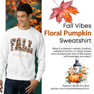 Preppy Floral Fall Pumpkin Design Sweatshirt