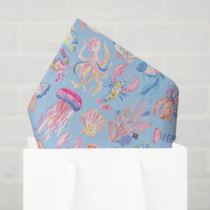 Preppy Floral Ocean Sealife Tissue Paper