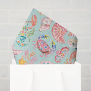 Preppy Floral Ocean Sealife Tissue Paper