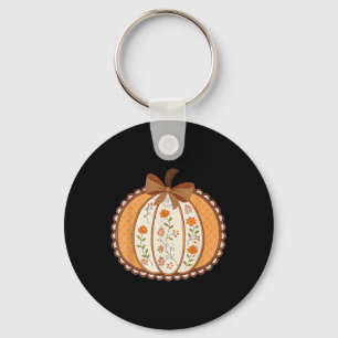 Preppy Floral Pumpkin Lace Trendy Shirt Coquette R Keychain
