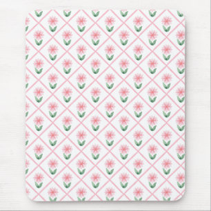 Preppy floral trellis grandmillenial mouse pad