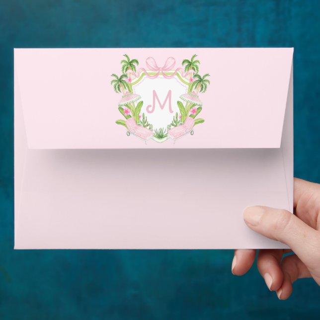 Preppy Florida Pool Chair | Palm Beach Crest  Envelope (Hand)