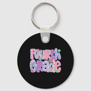 Preppy Fourth Grade Back To School Teachers Girls Keychain