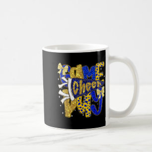 Preppy Game Day Football Mom Pennant Flag Cheer Bl Coffee Mug