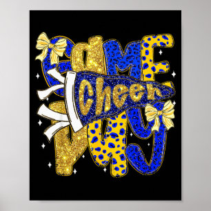 Preppy Game Day Football Mom Pennant Flag Cheer Bl Poster