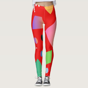 Preppy geometric red Chili background spicy chic Leggings