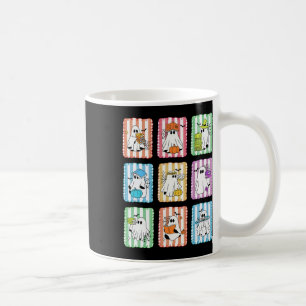 Preppy Ghost Reading Books Teacher Halloween Libra Coffee Mug