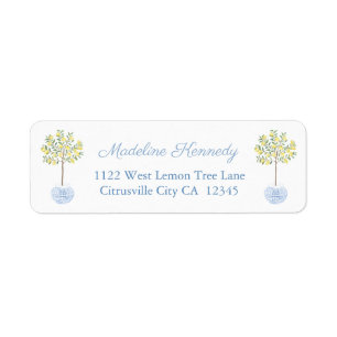 Preppy Ginger Jar Lemon Tree Return Address