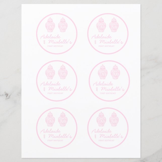 preppy ginger jar soft colour pink banner (Front)