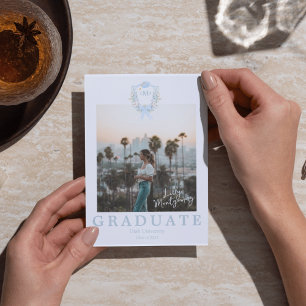 Preppy Gingham Graduation Photo Announcement