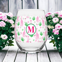 Preppy Giraffes Cosmopolitans Monogram 